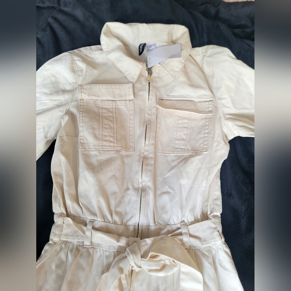 NWT Denim boiler suit In Off-White/ Cream - Picture 13 of 14